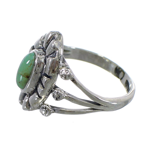 Sterling Silver Southwestern Turquoise Ring Size 7-1/4 AX61188